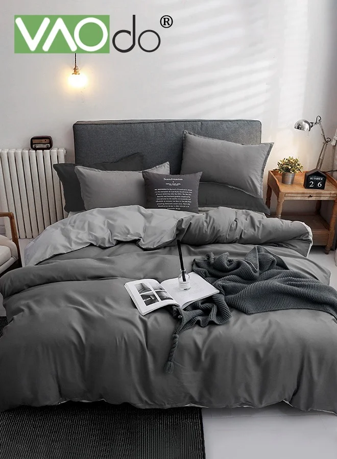 VAOdo 4-Piece Premium Bedding Comforter Set Soft Cotton Blend Breathable Bed Linen (200x230cm) qasvl