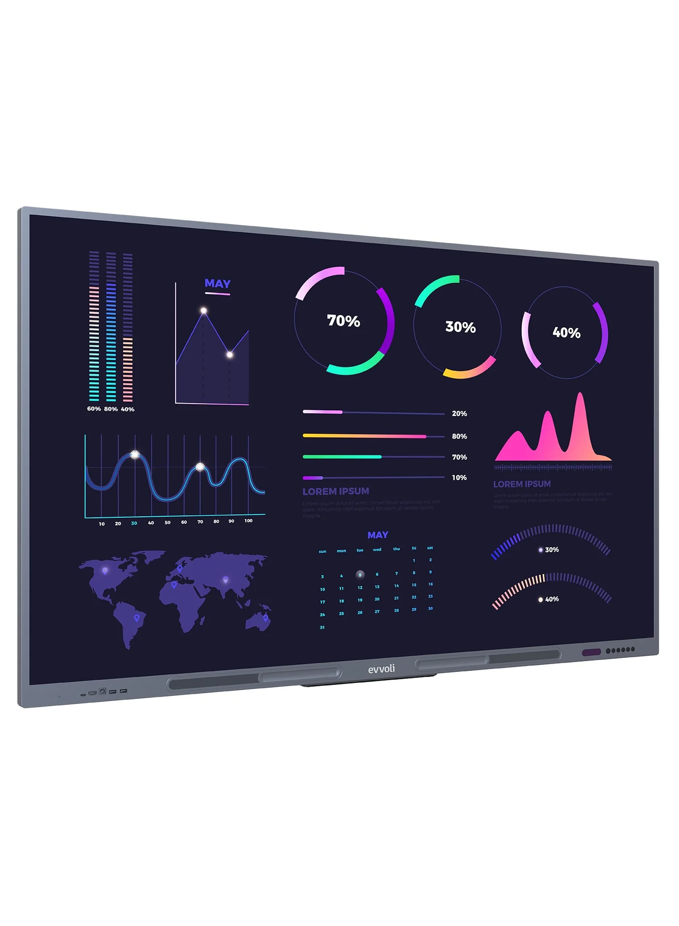 Evvoli Interactive Smart Display 4K UHD LED Screen (86 Inches, Black) t1iwb