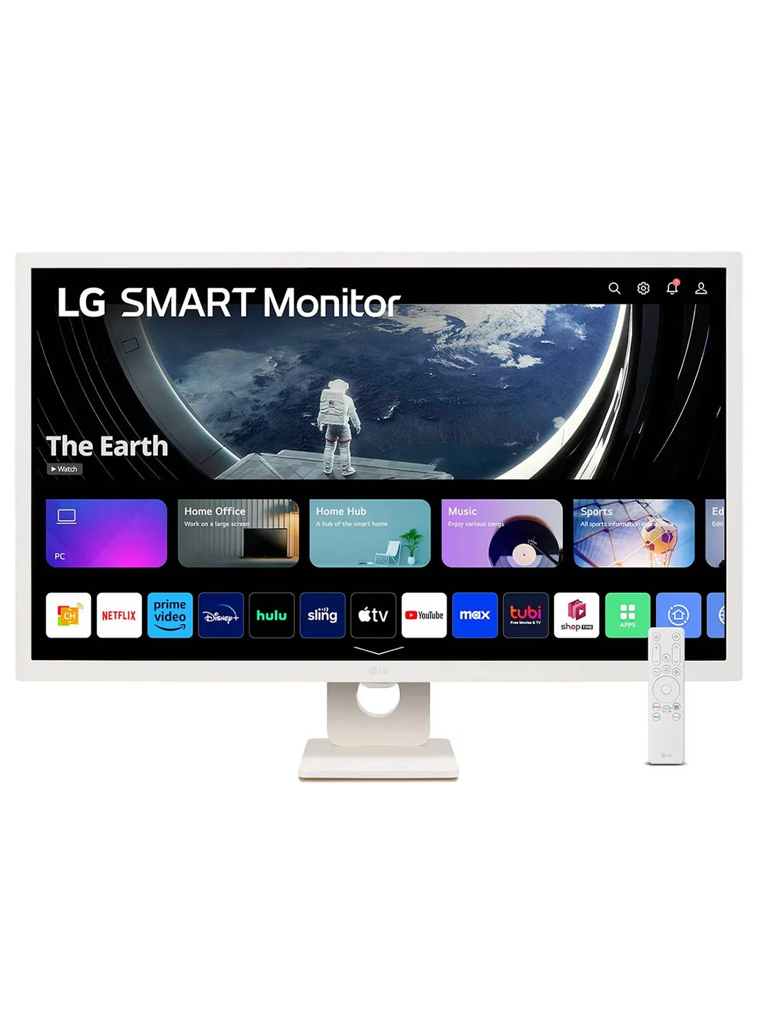 Ultra-HD 32-inch FHD IPS Smart Monitor with WebOS, Built-in Speakers, Wi-Fi & Bluetooth, HDMI & USB Connectivity (White, 81 cm) t1mc6