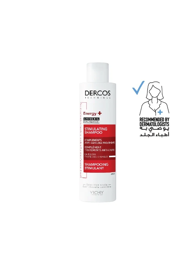 Vichy Dercos Energy+ Stimulating Shampoo for Thinning-Prone Hair with Aminexil (200 mL) ach0w