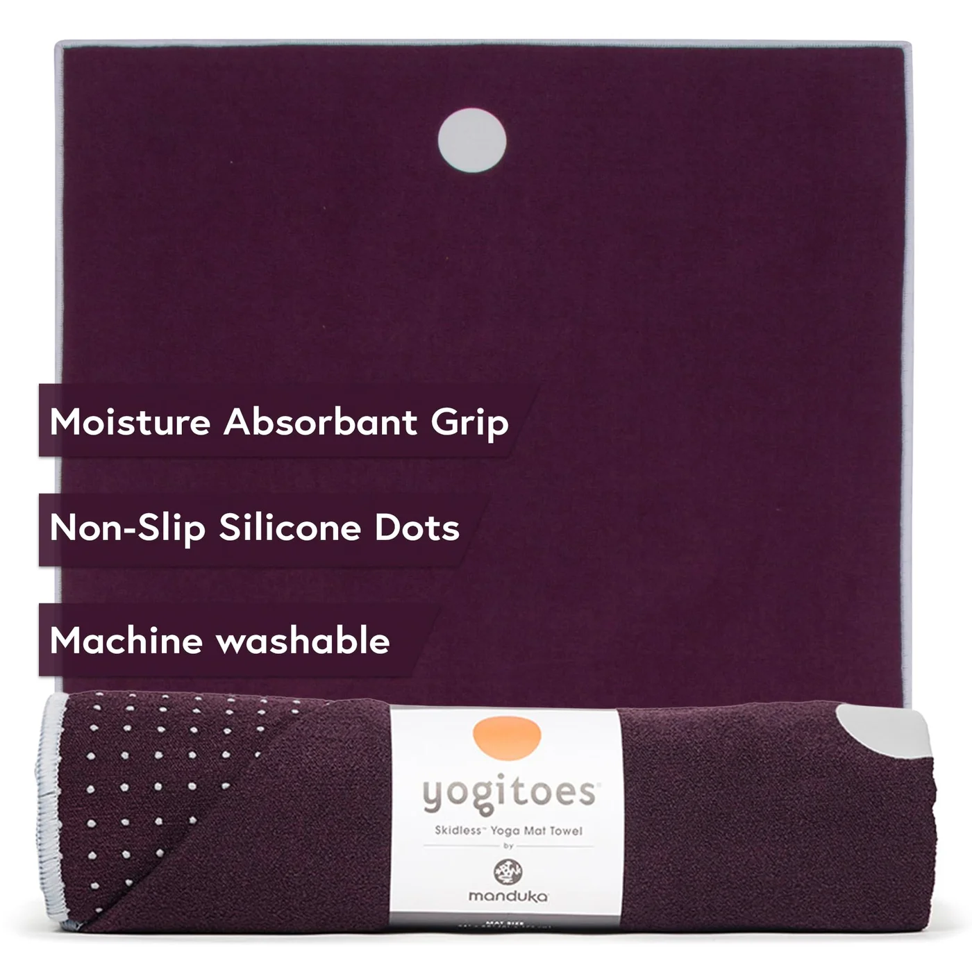 Premium Non-Slip Yoga Mat Towel Moisture Activated Grip with Silicone Nubs (180 x 61 cm) bpueh