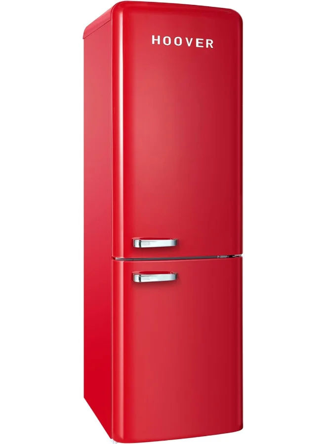 Retro Style Bottom Mount Refrigerator with Total No Frost and Humidity Control (Red, 300 L) 4hzg1