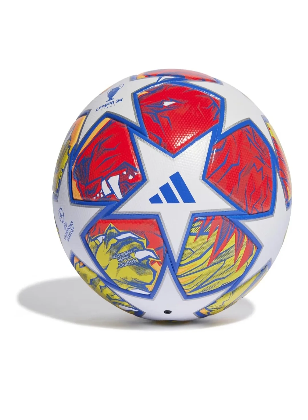 Sport London Professional Laminated Soccer Ball Premium PU Leather Training Football (White/Red/Yellow/Blue, Size 5) ksrn7