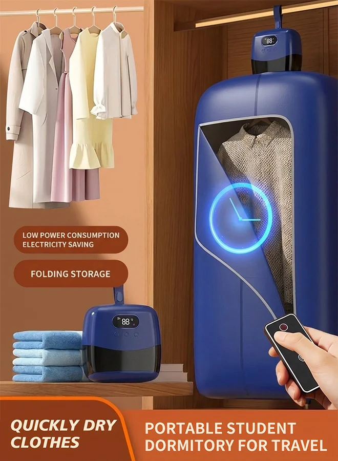 APEX Portable Electric Clothes Dryer with Remote Control, Foldable Compact Laundry Drying Machine for Delicate Garments (2 Gear Adjustable, 1 Unit) z23jk