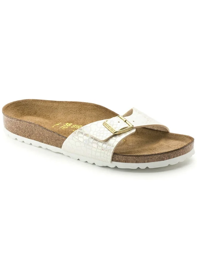Premium Narrow Fit Shiny Snake Pattern Sandals (Cream, 38 EU) 5qbdq
