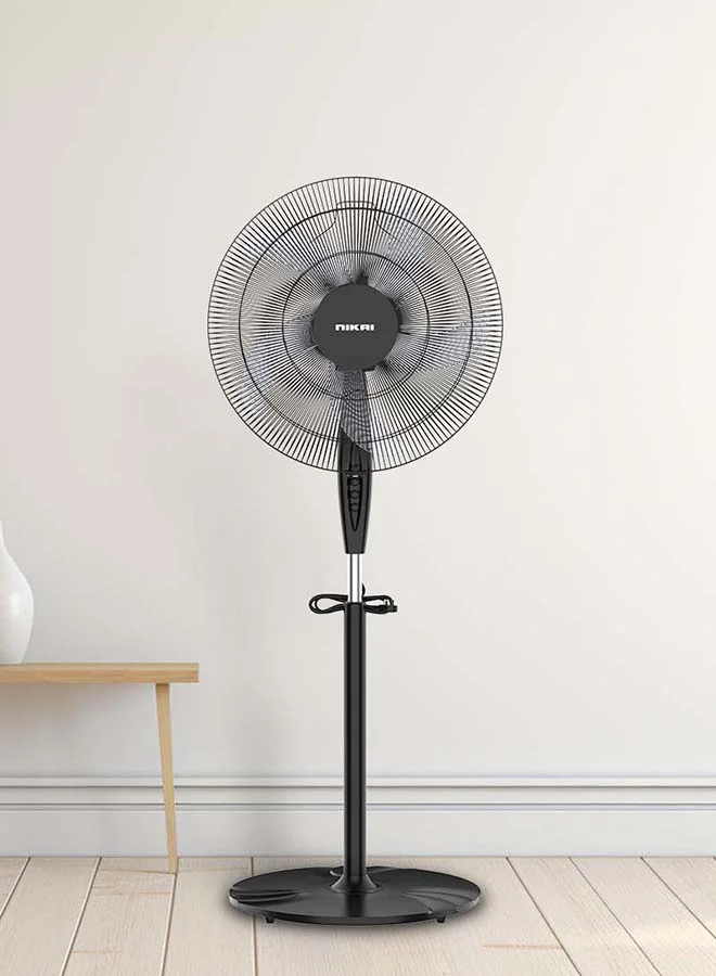 NIKAI 16 Inch Pedestal Fan High-Performance Copper Motor 3-Speed Oscillating Cooling Fan for Home and Office (Black, 40 cm) nmxzd