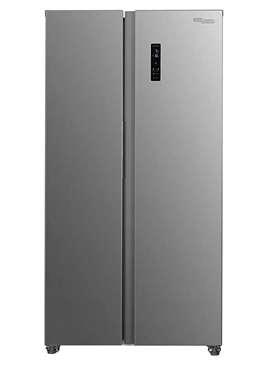 Super General Side By Side Refrigerator Freezer (442L Net Capacity, Stainless Steel, No-Frost, Digital Control, Inox) a8t84