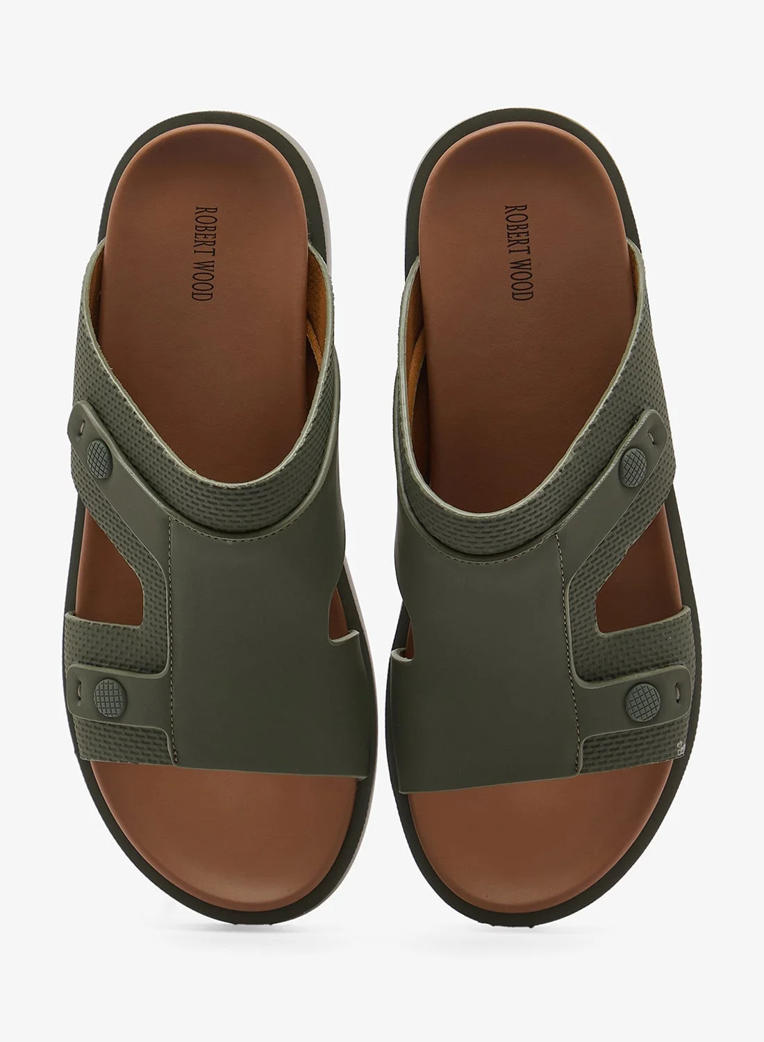Robert Wood Mens Arabic Comfort Fashion Slippers Premium Leather Traditional Footwear (Brown, 42 EU) 4u447