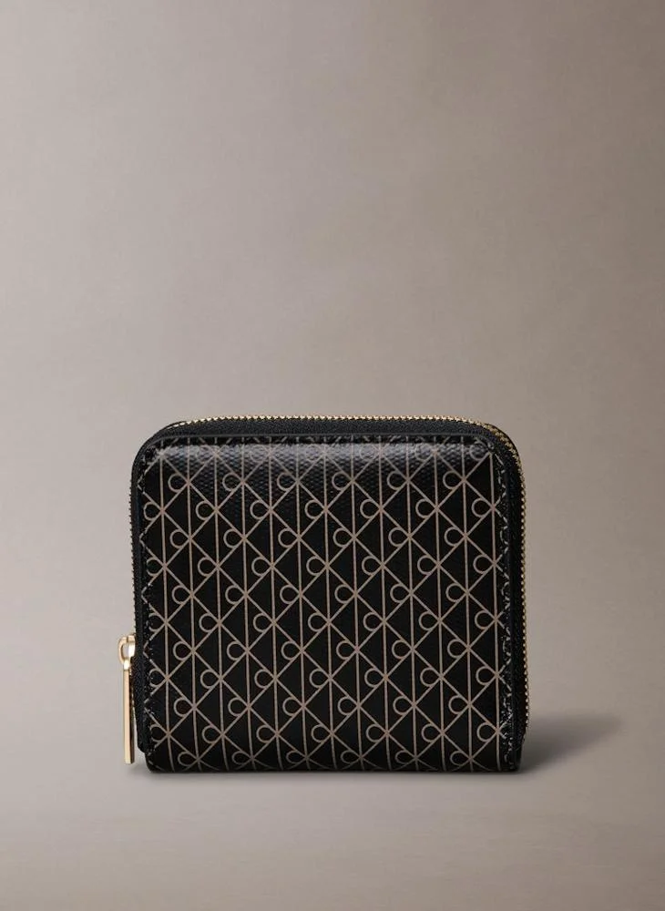 Premium Coated Emblem Print Zip-Around Wallet for Women (One Size) 6kchz