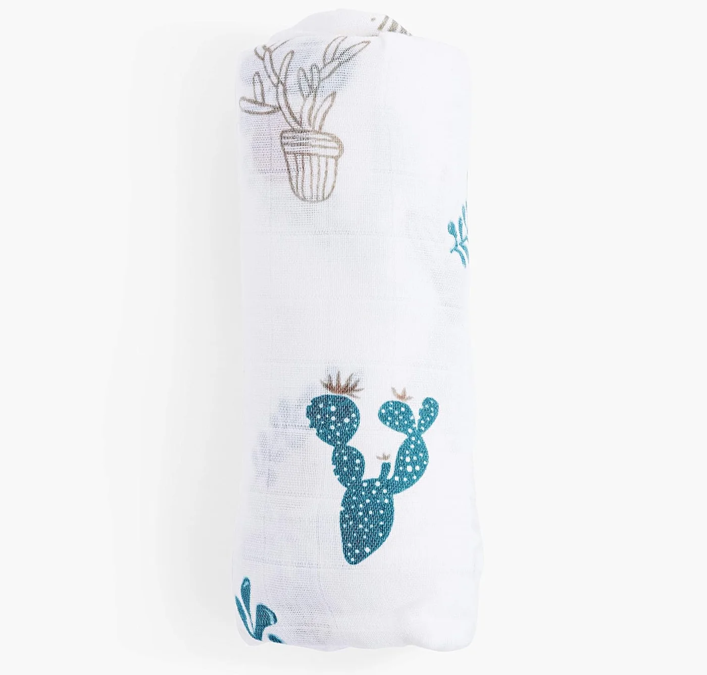 Anvi Baby Organic Bamboo Muslin Swaddle Wrap Breathable Soft Fabric for Newborns (Cactus Design, 120 cm x 120 cm) l4s61