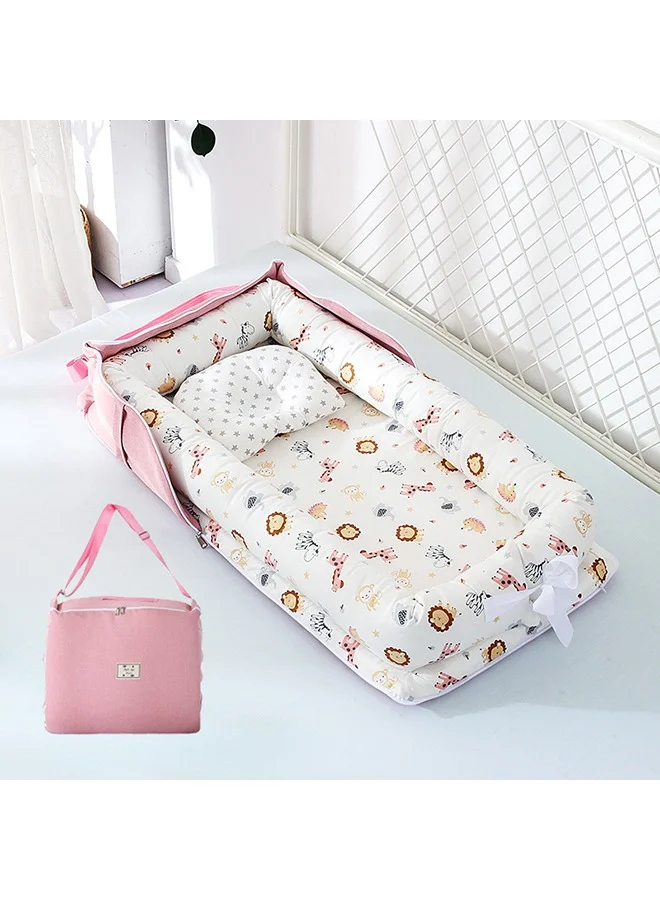 XiuWoo Portable Foldable Baby Lounger Nest with Pillow (Cotton, 85x50cm) for Newborns and Infants 3alcl