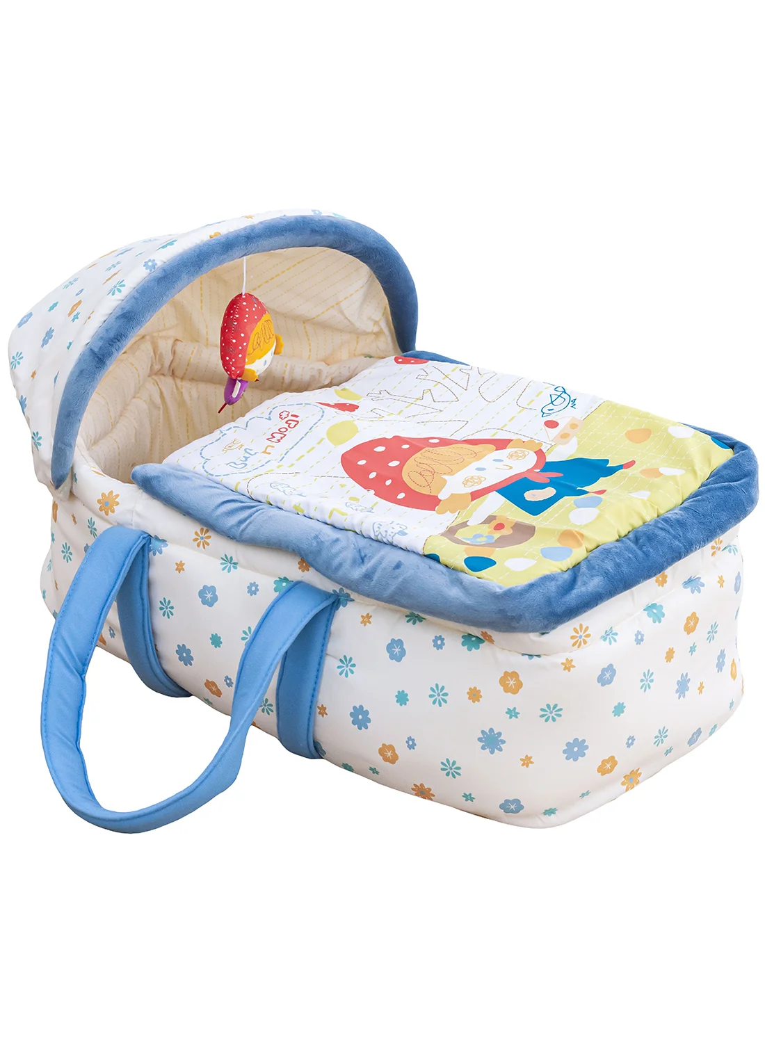 Moon Adjustable Moses Basket Premium Woven Bassinet for Newborns (Multicolour, 80 cm x 45 cm) 04kfb