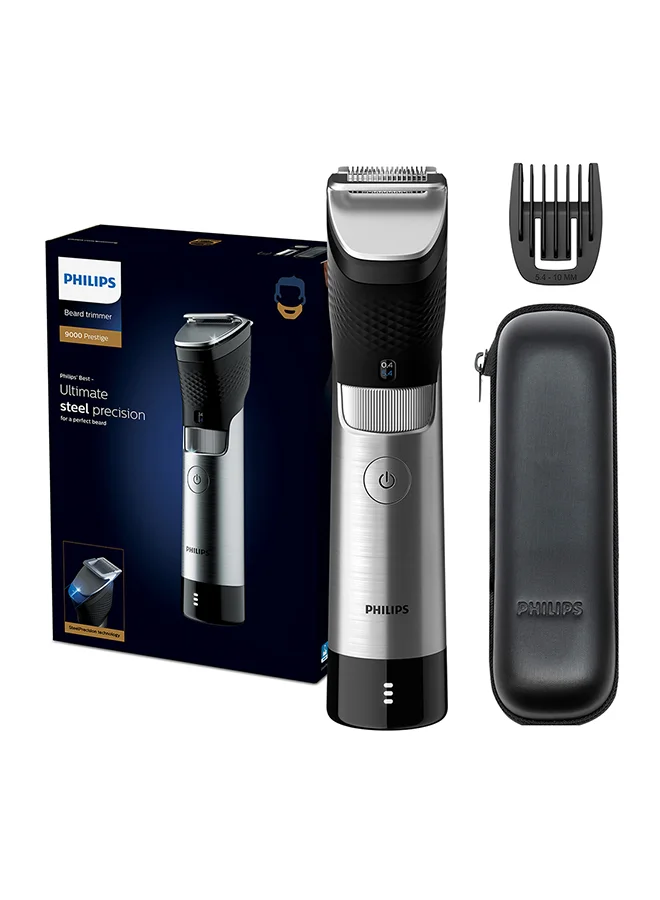 Professional Beard Trimmer with Self-Sharpening Steel Blades and 30 Length Settings (Black, 120min Cordless) 9jq0v