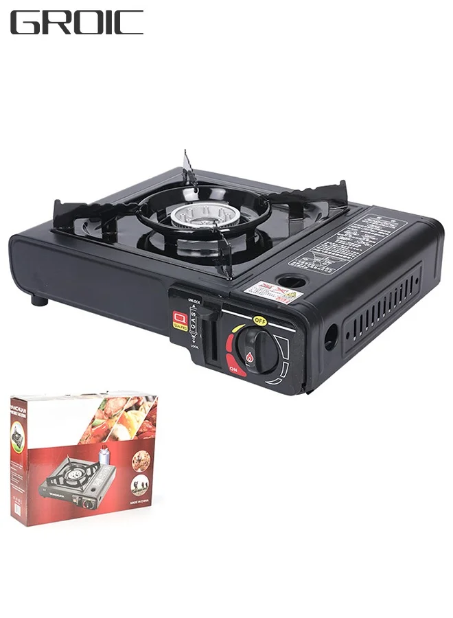 GROIC Portable Butane Gas Stove Single Burner Premium Camping Cooker for Outdoor Picnic (7650 BTU, Alloy) pcc6l