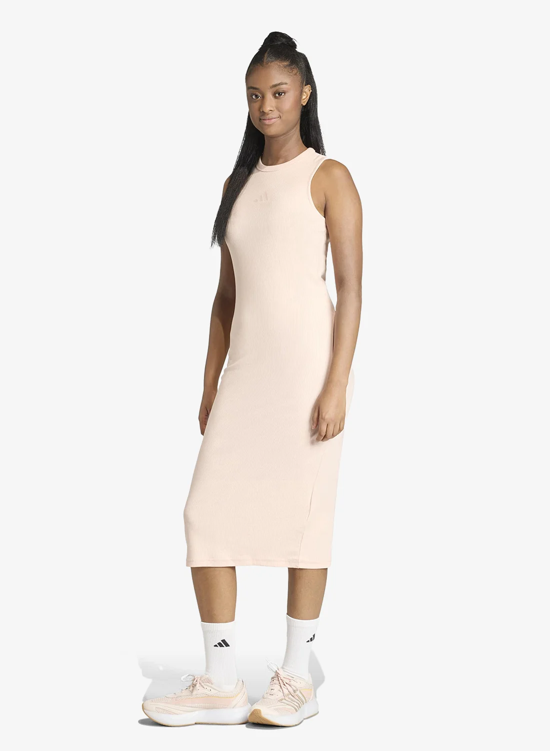 Sport Ribbed Knit Midi Dress Premium Casual Bodycon Style for Women (One Size) 8lfy9
