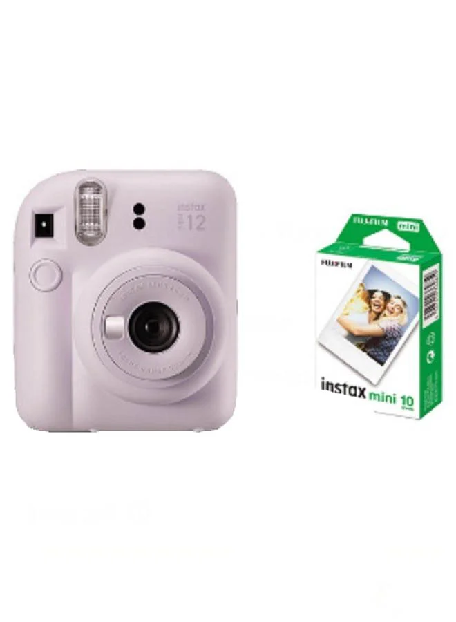 Instant Film Camera Compact Portable Photography Device (Lilac Purple, 10-Film Pack) 3d931