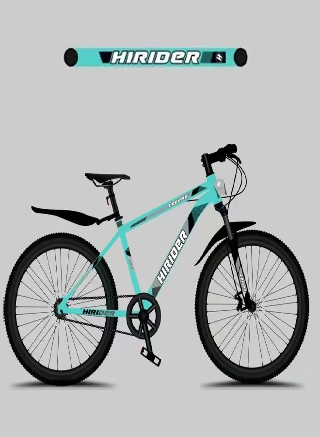 HIRIDER Legend Mountain Bike 26 Inch 21-Speed Steel Frame with Front Suspension (Aqua Blue, 18 Inch Frame) dlbsa