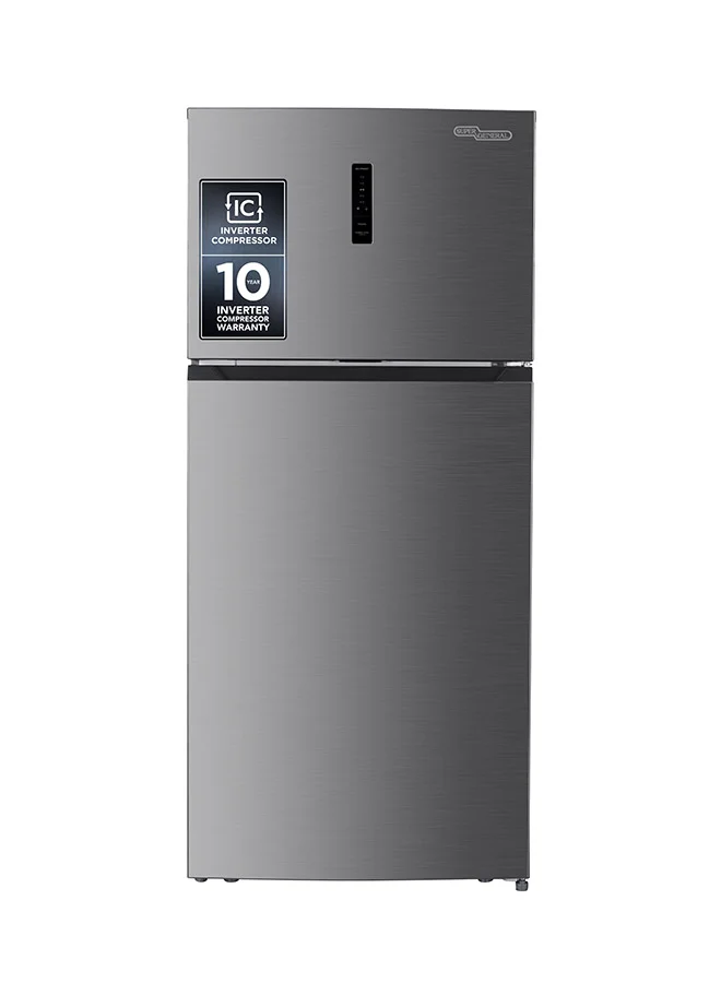 Super General Double Door Top Mount Refrigerator with Inverter Compressor and No Frost Technology (Inox, 480 L) f1oue