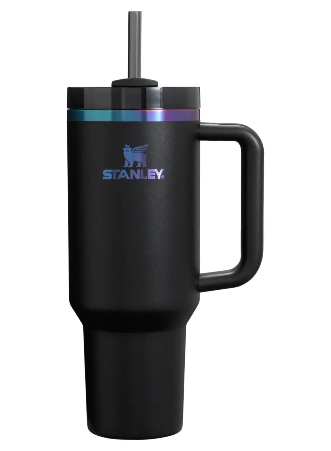 Premium Stainless Steel Insulated Tumbler with FlowState Lid and Ergonomic Handle (Black, 1.18 L) btniy