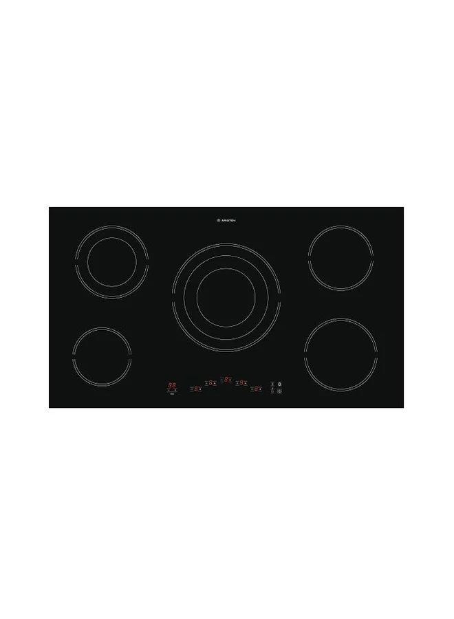 Ariston 90cm 5 Radiant Plate Burner Hob with Touch Control (Black, 90cm) ti9e0