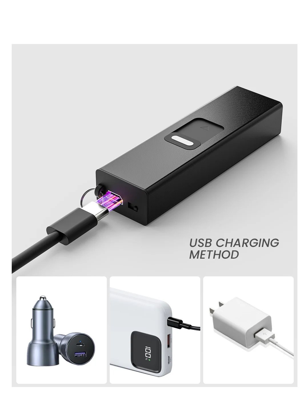 Premium LED Keychain Flashlight Compact Portable Emergency Light (Black, 6 cm) 7llip