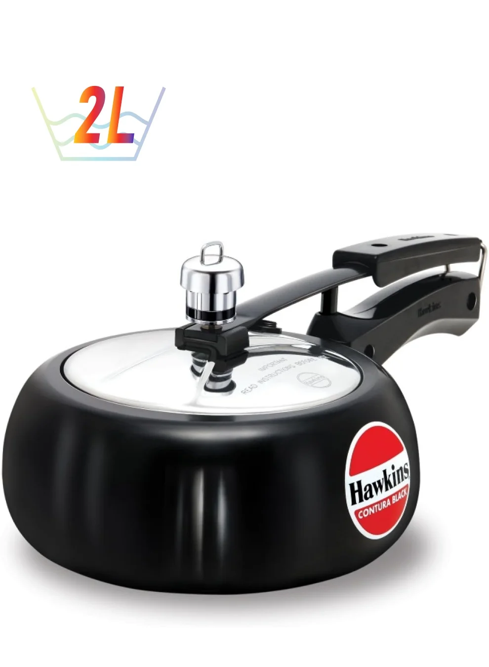 Premium Hard Anodized Pressure Cooker Induction Compatible Kitchen Cookware (Black, 2 L) dvzi9