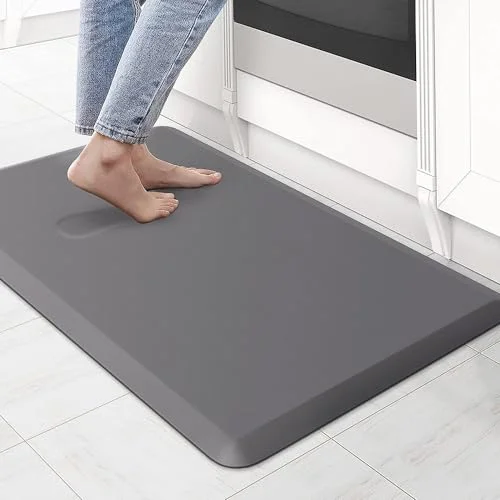 LifeKrafts Anti-Fatigue Floor Mat Premium Ergonomic Standing Desk Mat for Kitchen and Office (Grey, 52x122x1.8 cm) 1a34g