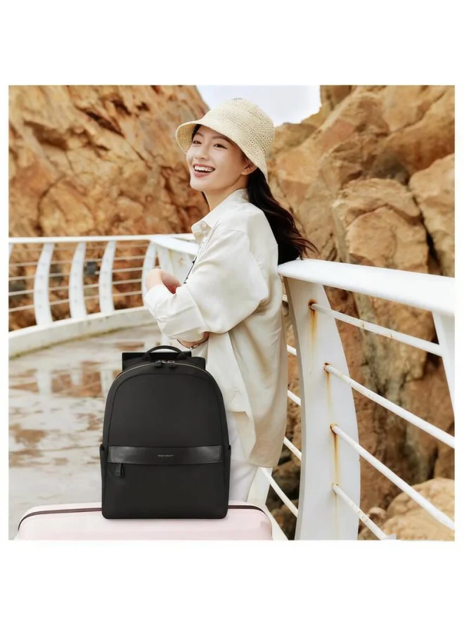 Premium Business Commuter Laptop Backpack for Women (Black, 14-inch) Stylish Travel School Bag with Antibacterial Fabric dapo4