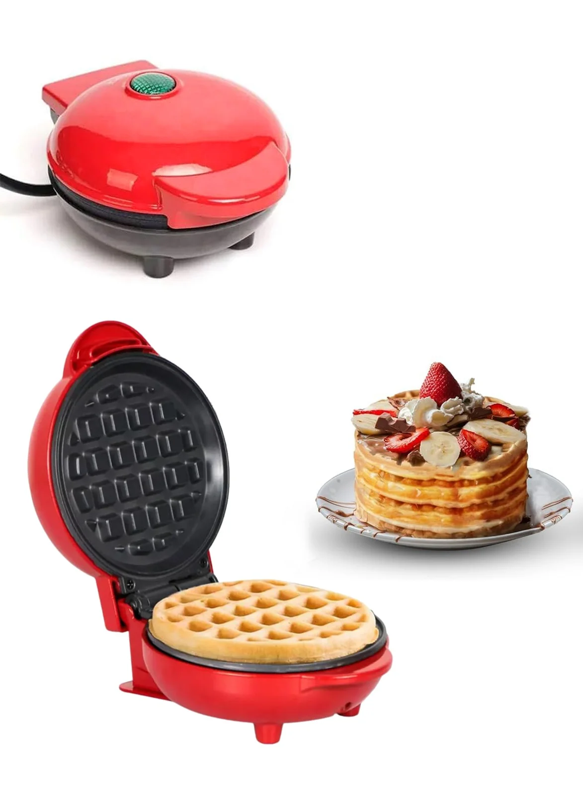 Homify Mini Waffle Maker, Premium Nonstick Electric Waffle Machine for Breakfast and Snacks (4 Inch, 220V) 3cjo1