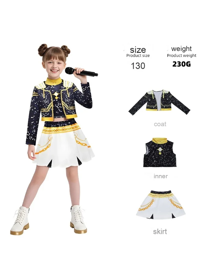 Kpop Inspired Stage Performance Cosplay Outfit for Girls Premium Halloween Costume Set (Size 140cm) ytykg