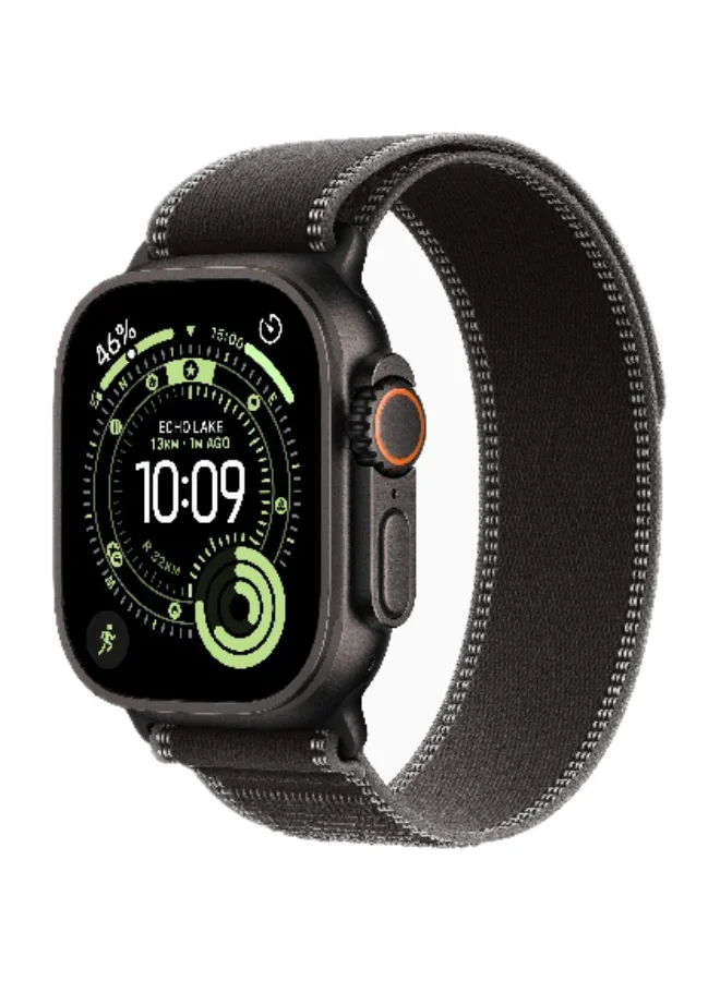 Premium Smart GPS Cellular Sport Watch 49mm Titanium Case with Trail Loop (Black, M/L) 4c3dz