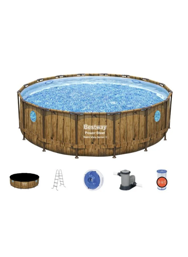 Premium Above Ground Swimming Pool Set Reinforced Steel Frame (488 x 122 cm) 41w85