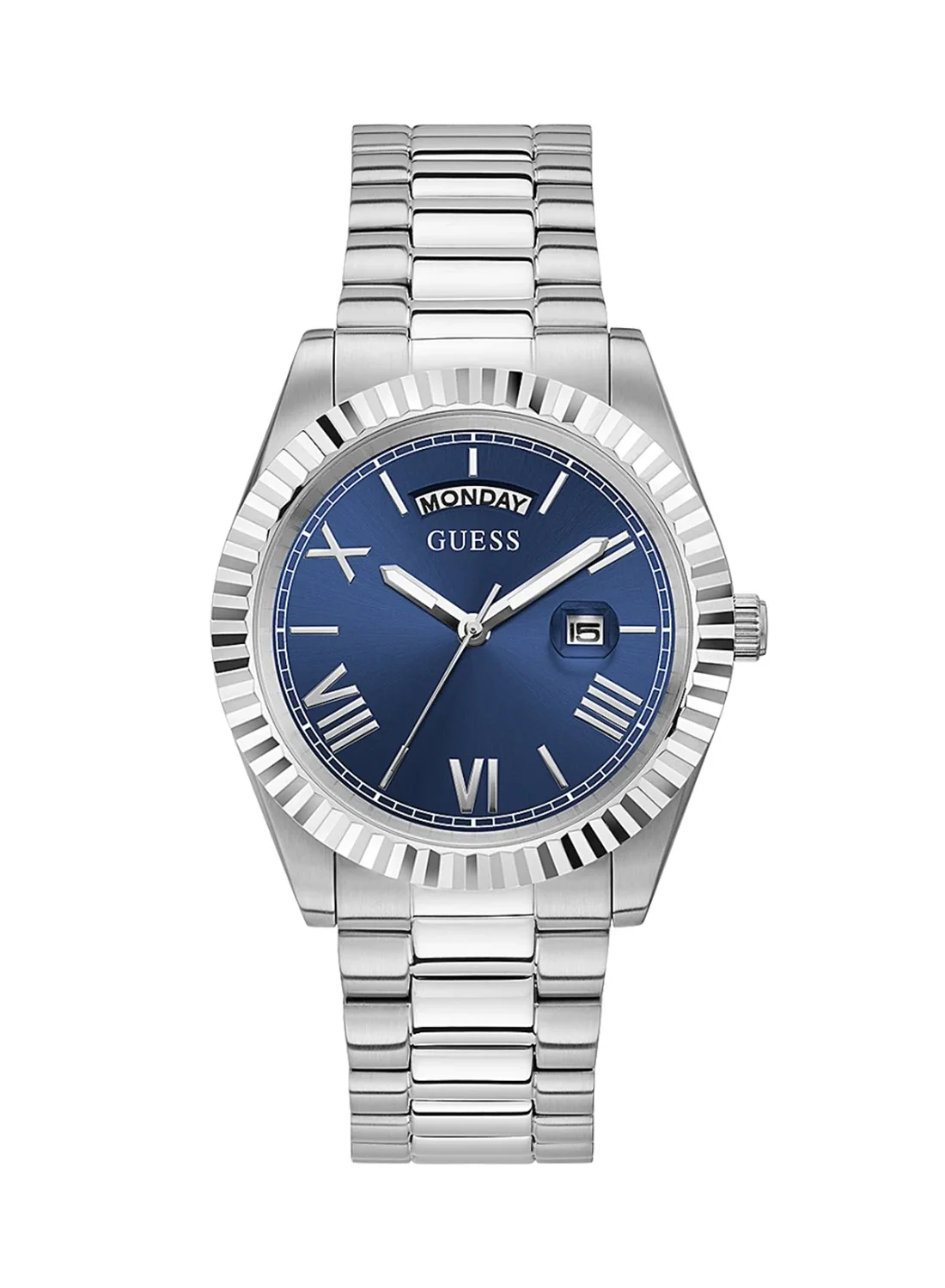 Premium Analog Round Metal Wrist Watch for Men (Stainless Steel, 42 mm) x1gyb