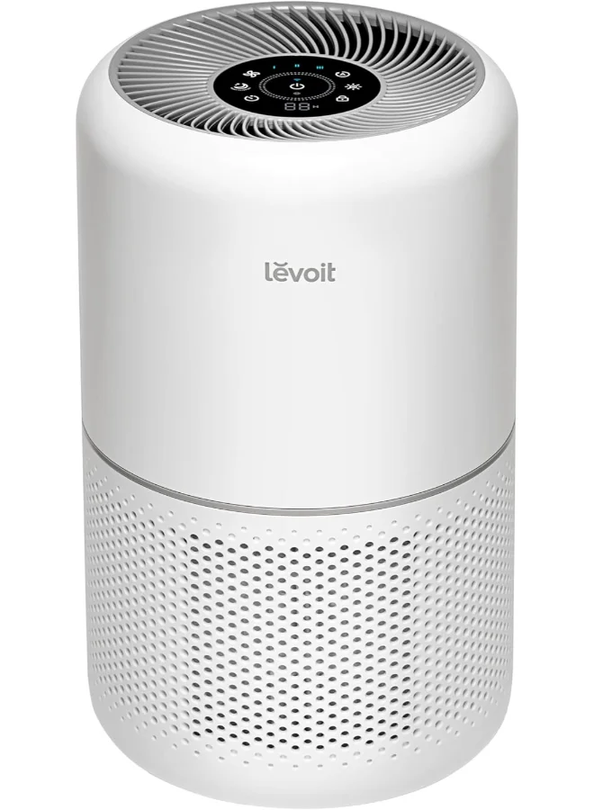 Smart WiFi Air Purifier with PM2.5 Dust Sensor and HEPA Filtration System (White, 54 sqm Coverage) e8986