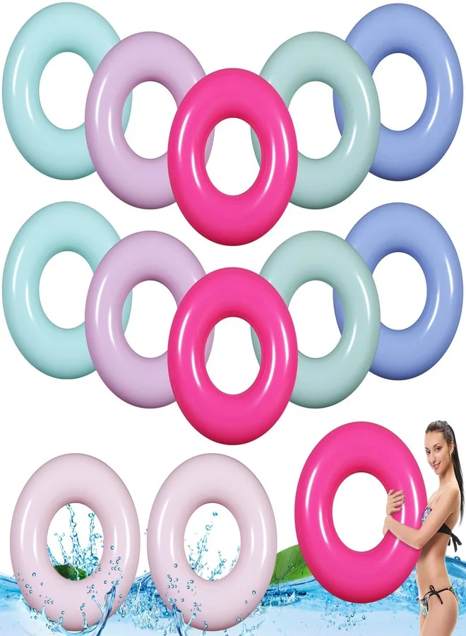 Inflatable Pool Float Set Premium PVC Swim Rings for Summer Beach and Party (Morandi Colors, 12 Pack, 71 cm) emu26
