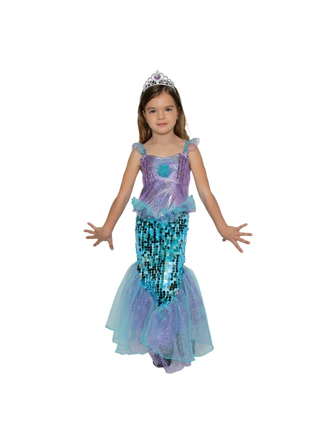 Mad Toys Mermaid Fancy Dress Costume with Tiara for Girls (Premium Polyester, Kids) 4dkja