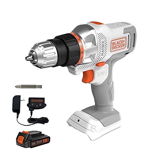 Premium Cordless Drill Driver Kit 20V Matrix System High-Performance Power Tool (Black, 1 Piece) ytkxe