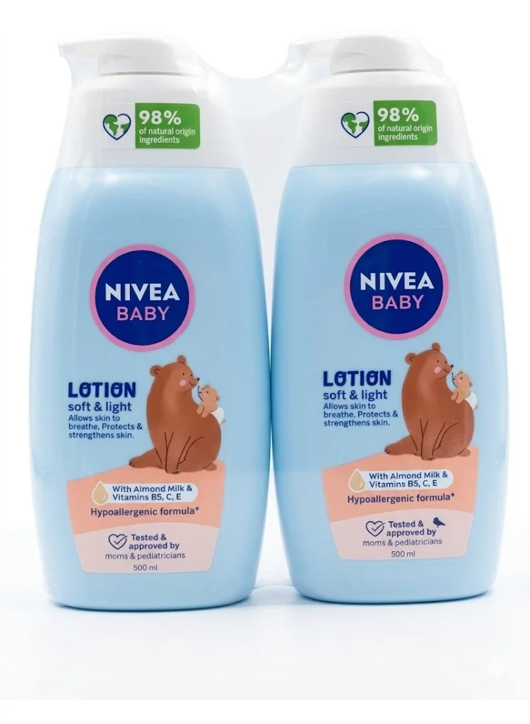 Gentle Baby Moisturizing Body Lotion with Almond Milk and Vitamins B5 C E (500 mL, Pack of 2) gdi9d