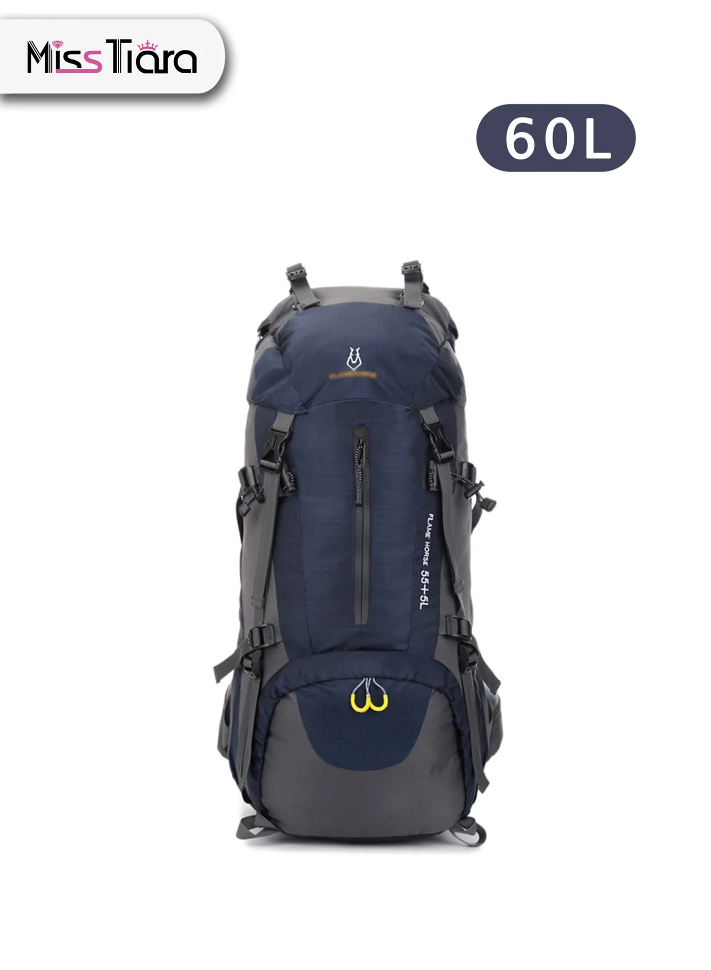 MissTiara 60L High-Capacity Waterproof Outdoor Hiking Backpack (Durable Nylon, With Shoe Compartment) g38t2