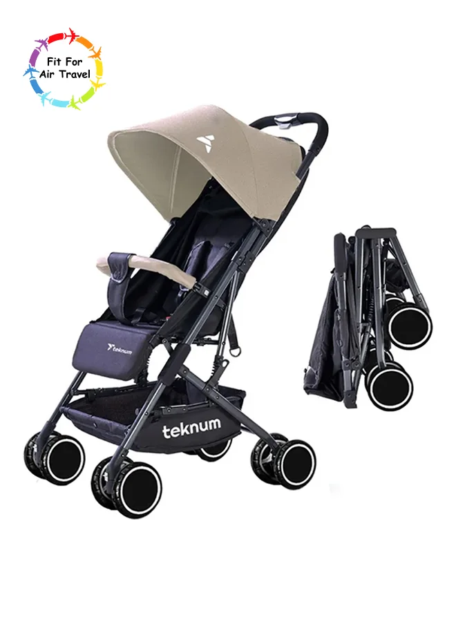 TEKNUM Yoga Lite Stroller Premium Lightweight Foldable Pushchair for Infants and Toddlers (Ivory, 15 kg Capacity) 7rmd4