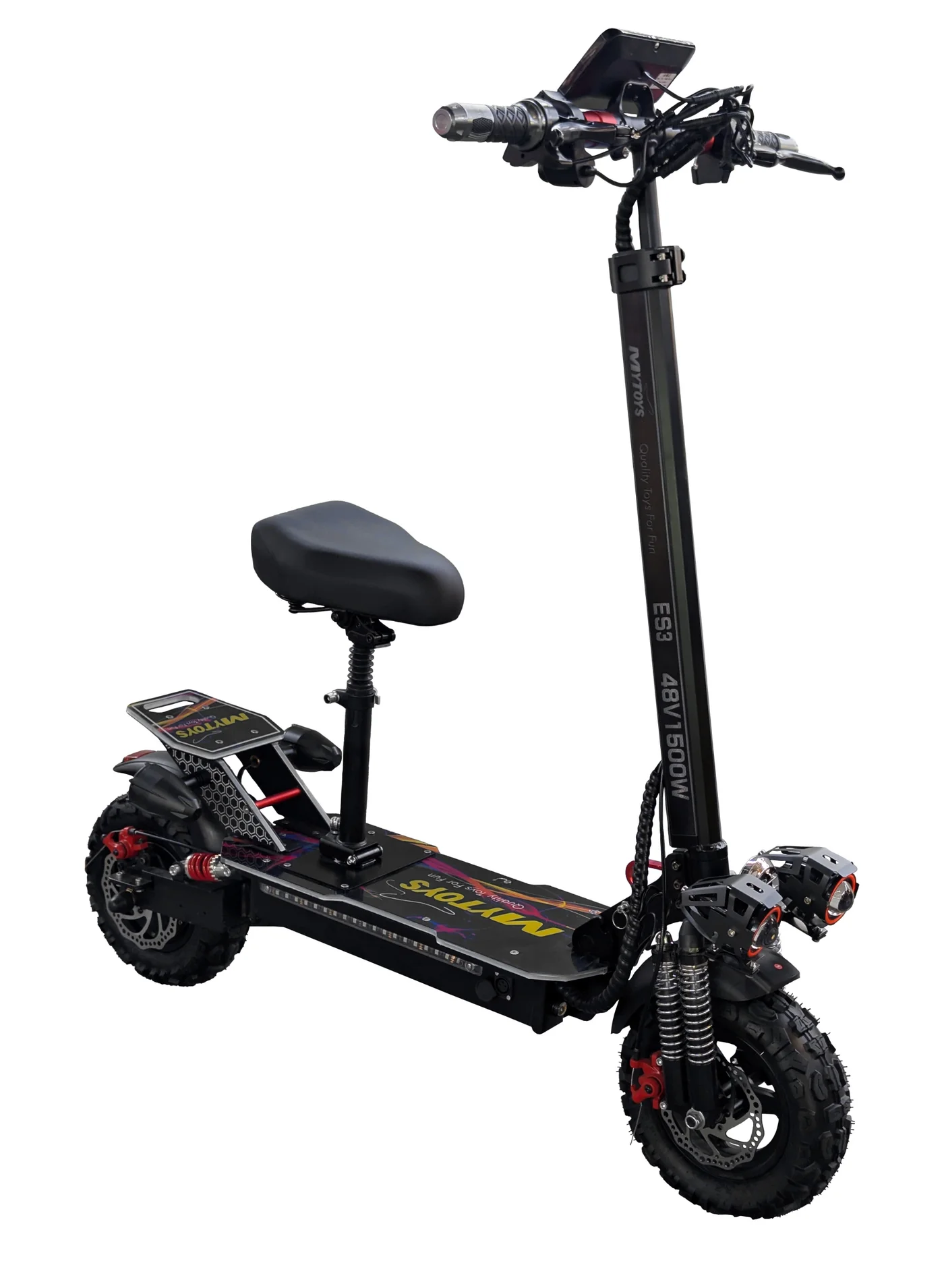 Premium Electric Scooter 1500W High-Speed Foldable Commuter with 11-inch Off-Road Tires and Bluetooth Speaker (48V 13Ah Battery, 65km/h) kkirz