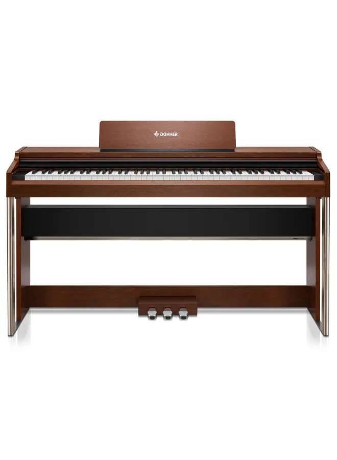 Premium Digital Piano with Touchscreen Interface and Weighted Keys (Brown, Full-Size) 42d9f