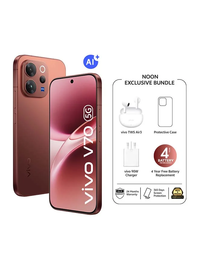 Premium 5G Smartphone 12GB RAM 256GB Storage AI Dual SIM (Sandalwood Brown, 16.74 cm) heqmh
