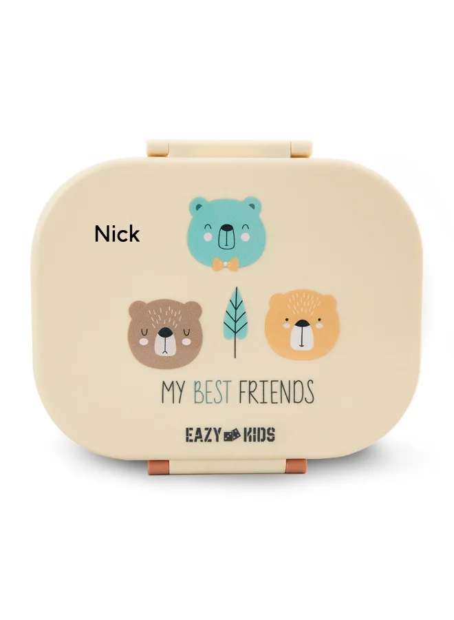 Eazy Kids Bento Lunch Box Set (2-Piece, 1200mL and 760mL) Leakproof Food Containers for School and Travel - Ivory fm9fc