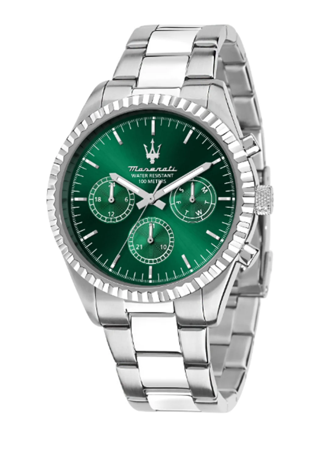 Premium Men's Sunray Dial Stainless Steel Watch (Green, 43 mm) l7s1m
