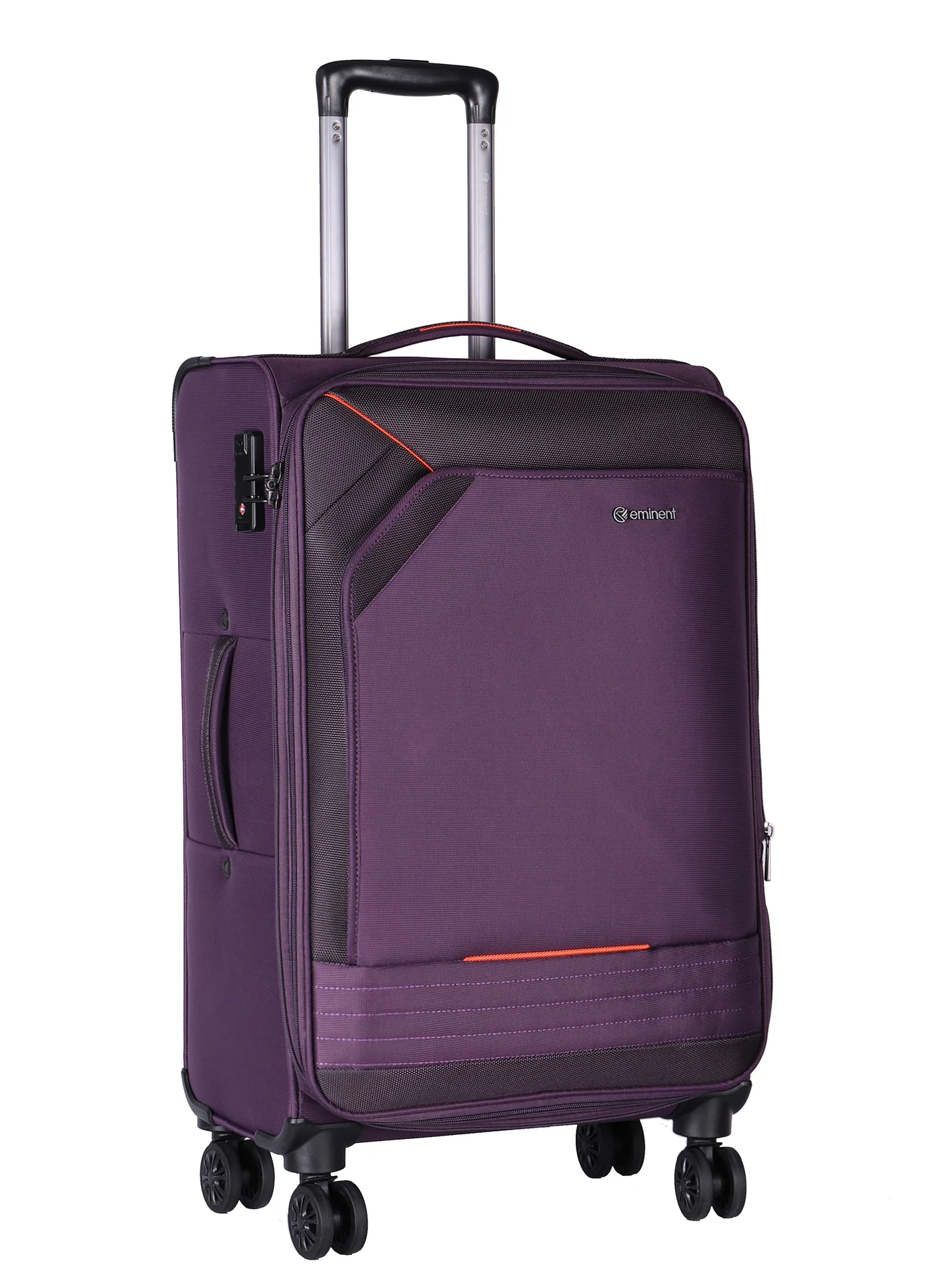 Eminent Expandable Soft Shell Trolley Luggage Lightweight Travel Suitcase with TSA Lock and Double Spinner Wheels (Purple, 28 Inch) 0okke