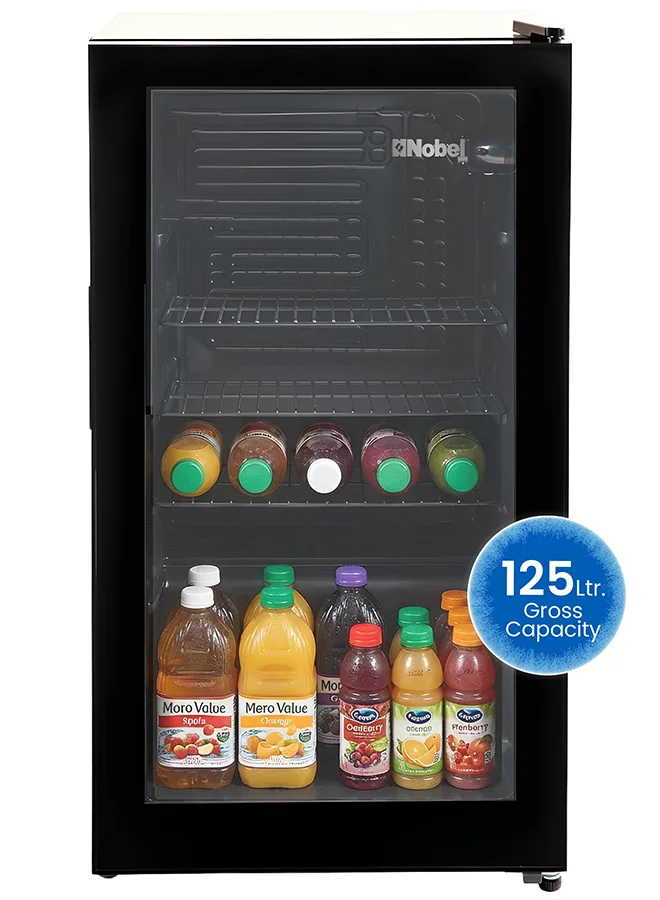 Nobel Single Door Beverage Chiller Premium Compact Fridge with Adjustable Temperature Control (Black, 88L Net Capacity) yxm79