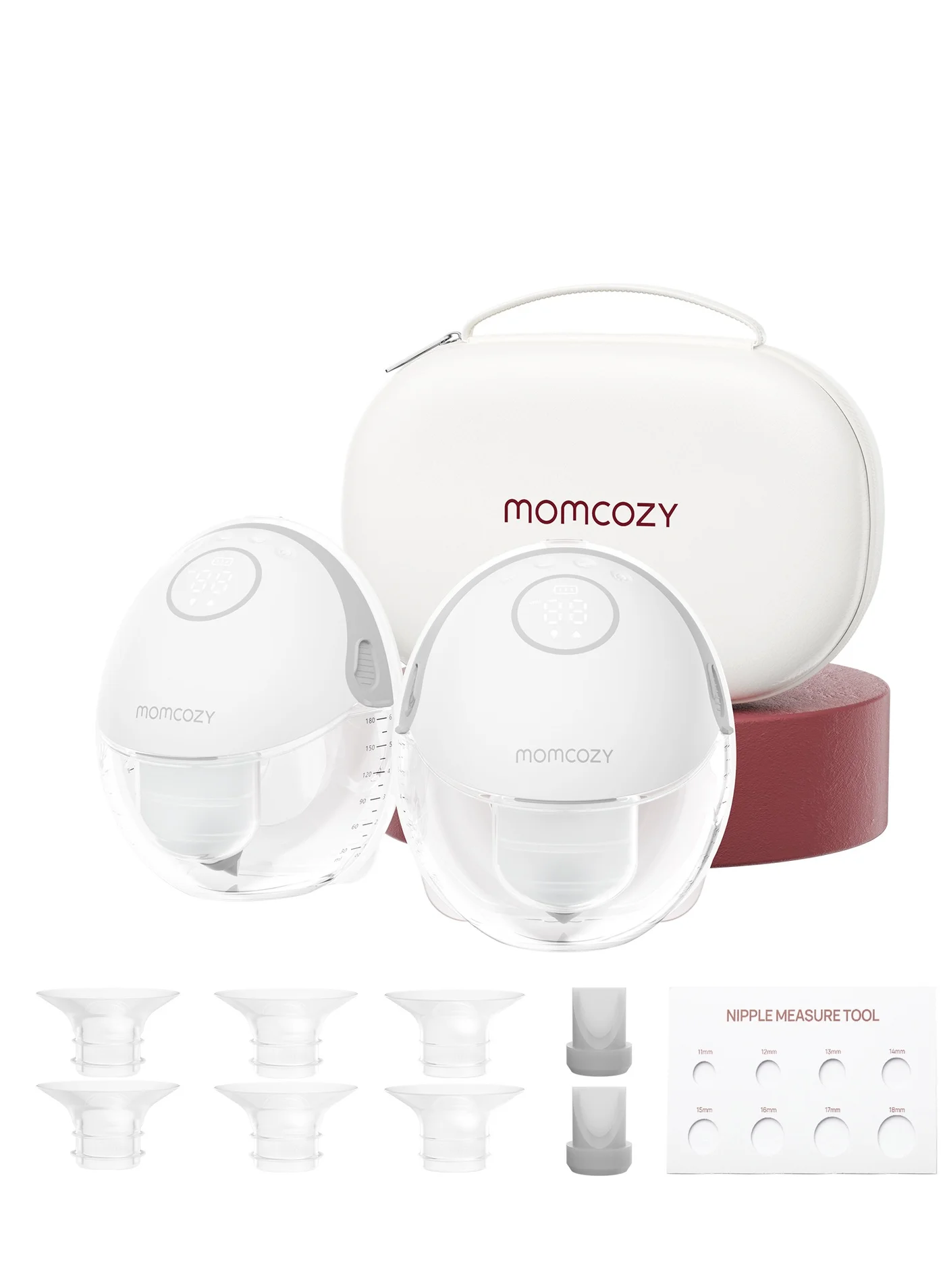 Wearable Hands-Free Breast Pump M6 Double Electric Milk Extractor with 3 Modes and 9 Levels (Pack of 2) 3wexc