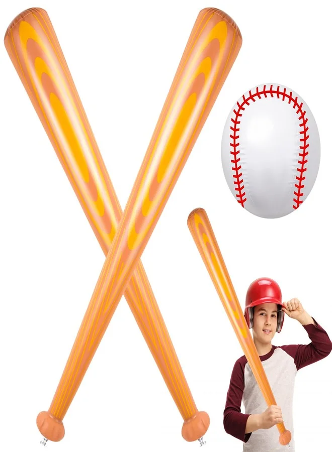 ZHBDMGK Inflatable Baseball Bat and Beach Ball Set (2 Bats, 1 Ball, 101 cm) 5e93p