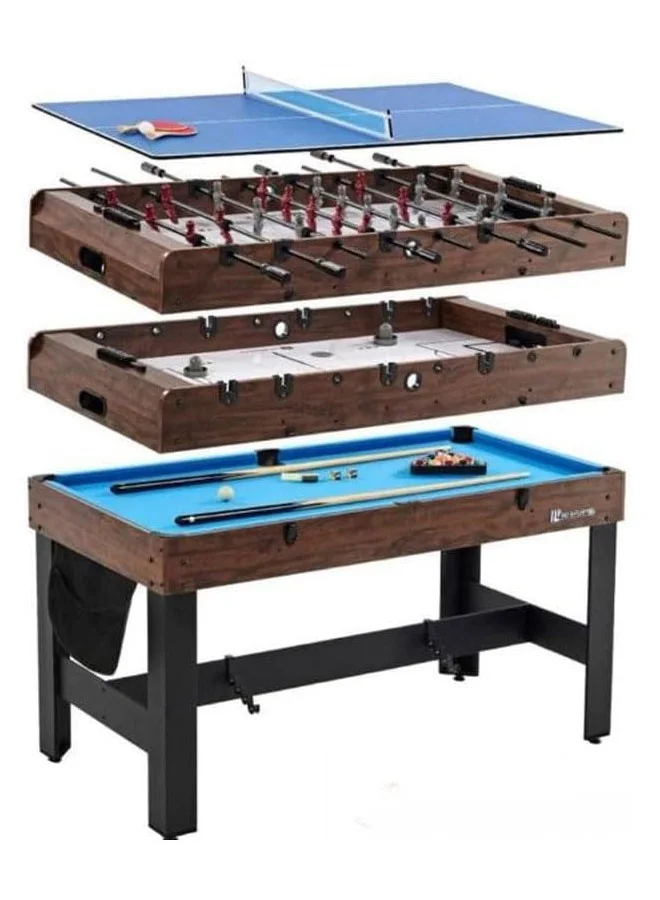 Max Strength 4-in-1 Multi Game Table Combo Pool Table Tennis Foosball Air Hockey for Family Entertainment (120 cm x 60 cm) zfyme